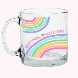 Talking Out of Turn Toot Emotional Rollercoaster rainbow glass mug